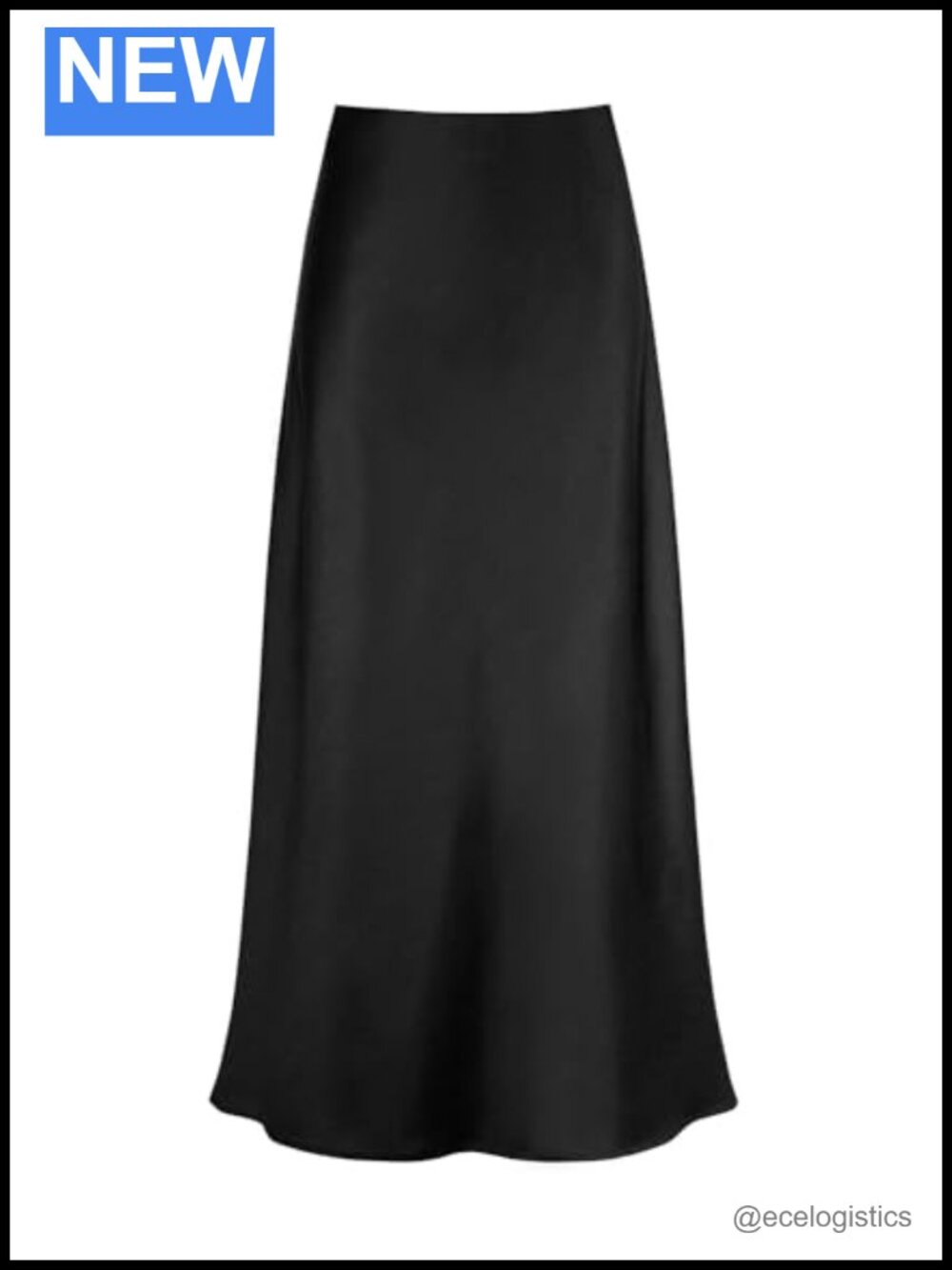 Satin High Waisted A-Line Maxi Skirt